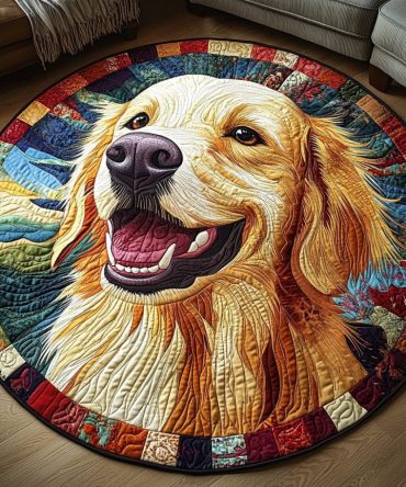 Golden Adventure Quilted Round Mat
