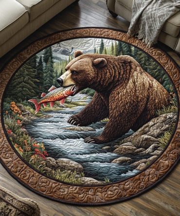 Golden Bear Quilted Round Mat