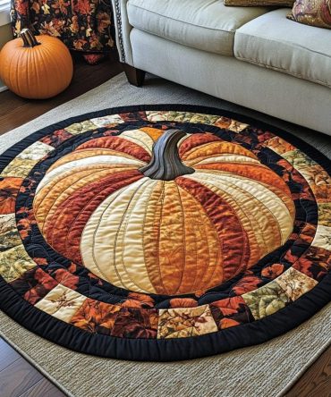 Golden Bliss Quilted Round Mat