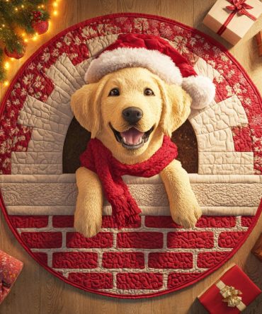 Golden Cheer Quilted Round Mat