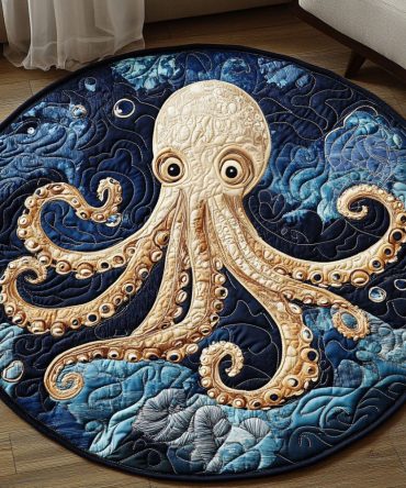 Golden Deep Sea Quilted Round Mat