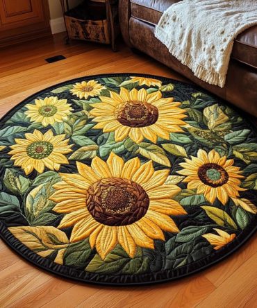 Golden Ensemble Quilted Round Mat