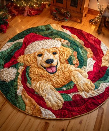 Golden Frost Quilted Round Mat