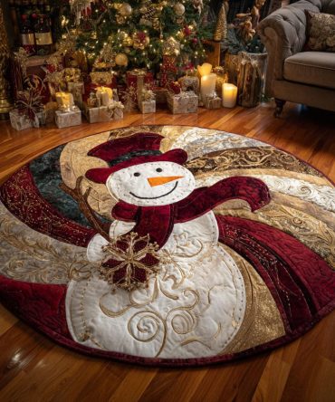 Golden Frost Quilted Round Mat