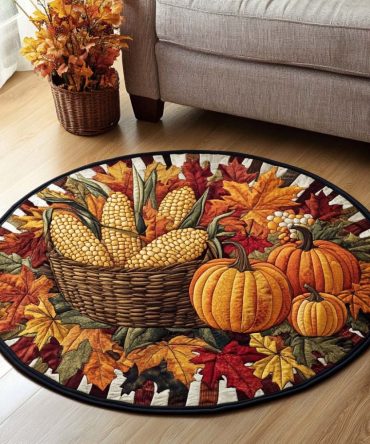 Golden Harvest Quilted Round Mat