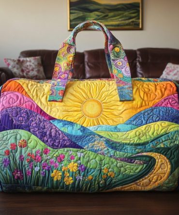 Golden Horizon Quilted Duffle Bag