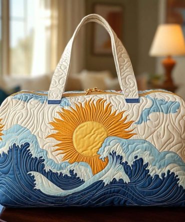 Golden Horizon Quilted Duffle Bag