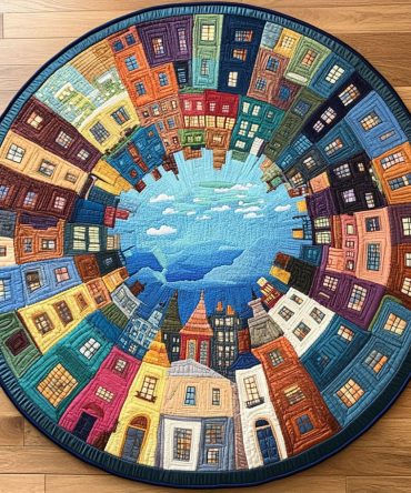 Golden Horizon Quilted Round Mat