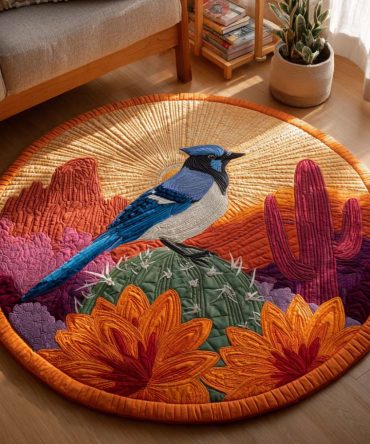 Golden Horizon Quilted Round Mat