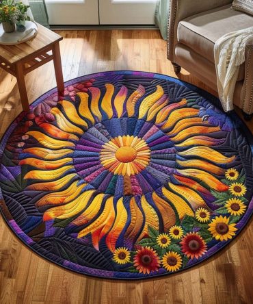 Golden Path Quilted Round Mat