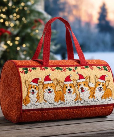 Golden Paws Glow Quilted Duffle Bag