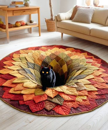 Golden Paws Quilted Round Mat