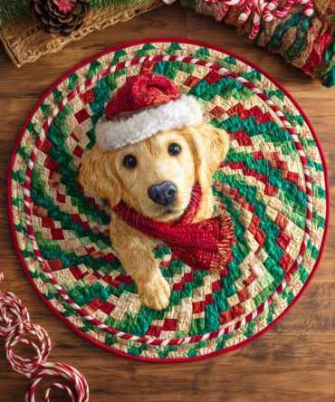 Golden Pine Quilted Round Mat