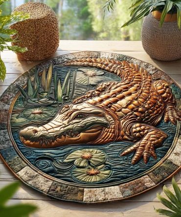 Golden Predator Quilted Round Mat