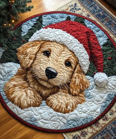 Golden Retriever Quilted Round Mat