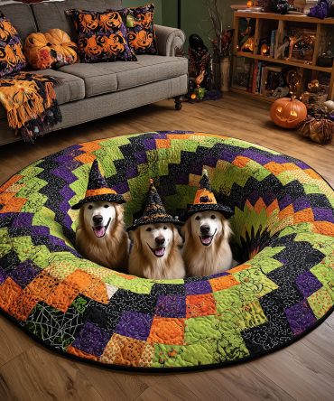 Golden Shadow Quilted Round Mat