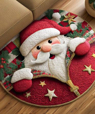 Golden Star Quilted Round Mat