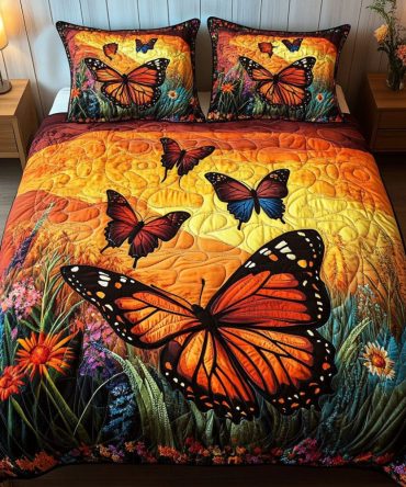 Golden Sunset Flight 3-Piece Quilted Bedding Set