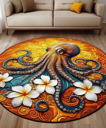 Golden Tide Quilted Round Mat