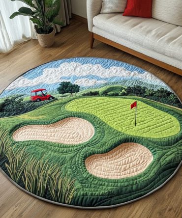 Golf Greens Quilted Round Mat