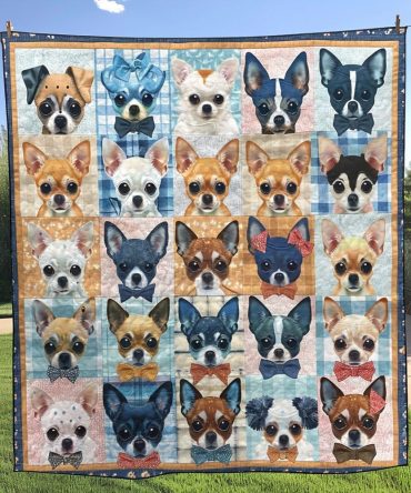 Graceful Chihuahua Quilted Blanket
