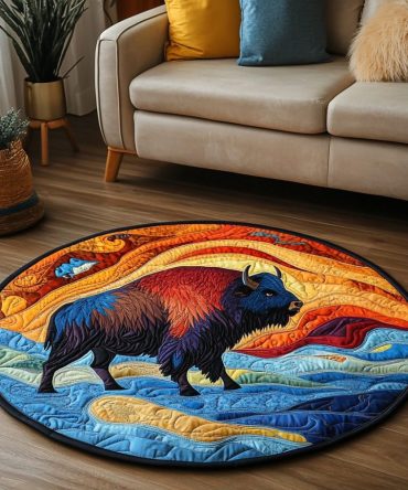 Great Plains Wanderer Quilted Round Mat