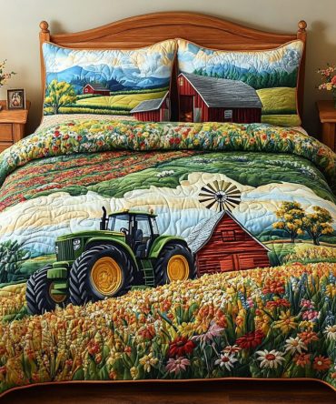 Green Acres Quilt 3-Piece Quilted Bedding Set