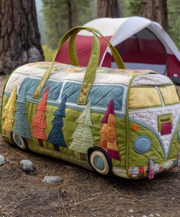 Green Quilted Explorer Duffle Bag — Quilted Weekender Travel Bag with Leather Handles & Adjustable Strap, Carry-On