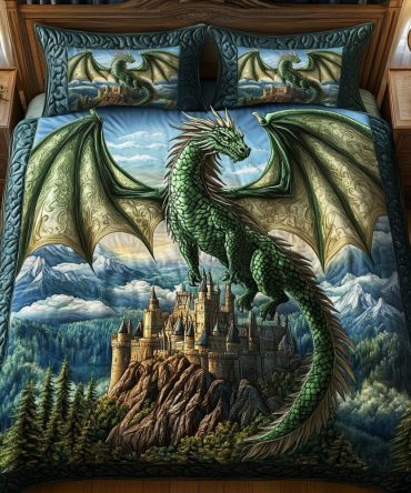 Green Sentinel 3-Piece Quilted Bedding Set