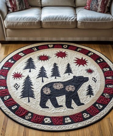 Grizzly Spirit Quilted Round Mat