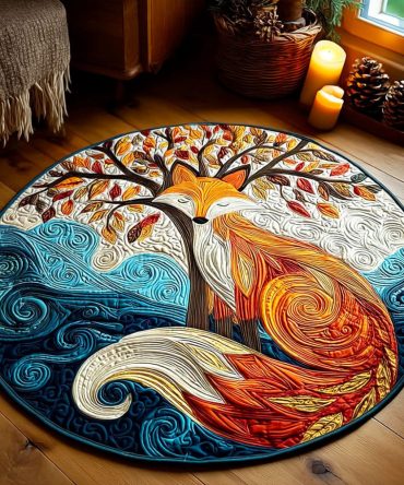 Guardian Of The Tree Quilted Round Mat