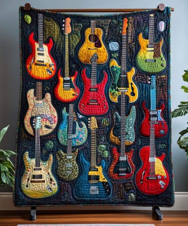 Guitar Legends Quilted Blanket