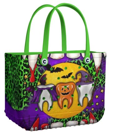 Spooky Halloween Tote Bag - Vibrant Design, Perfect For Trick-Or-Treating & Daily Use