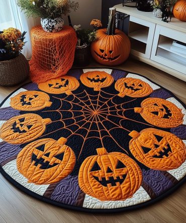 Halloween Harvest Quilted Round Mat