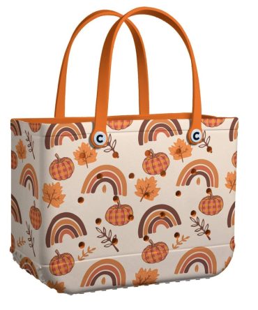Bucket Tote Bag, Limited Edition Bogg Bag, Beach Bag Happy Autumn