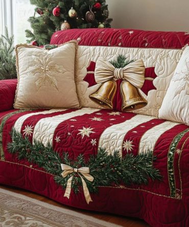 Happy Holiday Quilted Sofa Cover