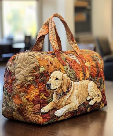 Happy Paws Quilted Duffle Bag — Paw Print Weekend Travel Bag for Dog Moms & Pet Lovers | Quilted Carry-On Gym & Overnight Bag