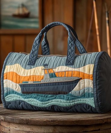 Harbor Ride Quilted Duffle Bag — Nautical Harbor-Inspired Quilted Weekend Travel Bag, Carry-On & Gym Tote