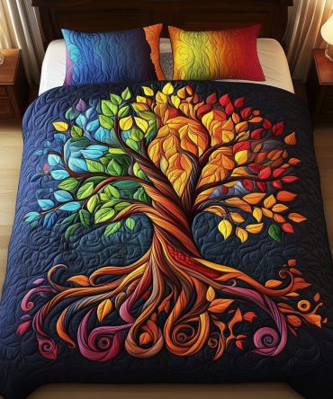 Harmony Tree 3-Piece Quilted Bedding Set