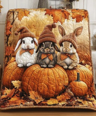 Harvest Bunny Time Quilted Blanket