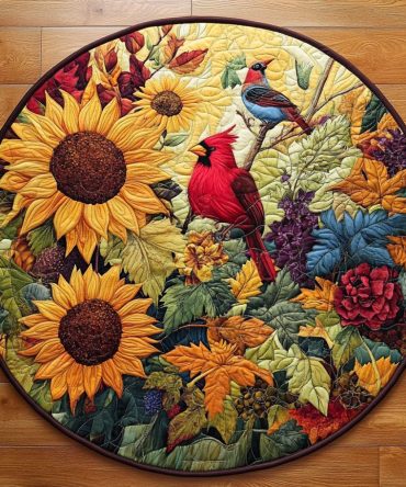 Harvest Glow Quilted Round Mat