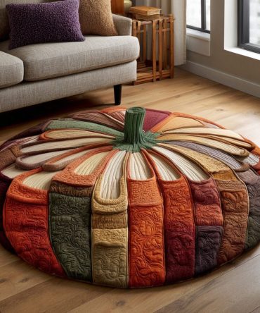 Harvest Pages Round Quilted Round Mat