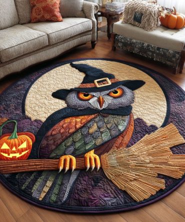 Haunted Flight Quilted Round Mat