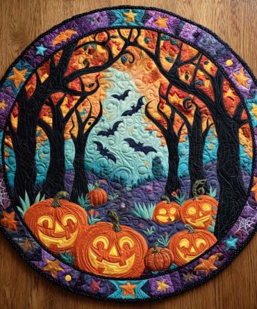 Haunted Glow Quilted Round Mat