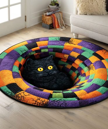 Haunted Moon Quilted Round Mat