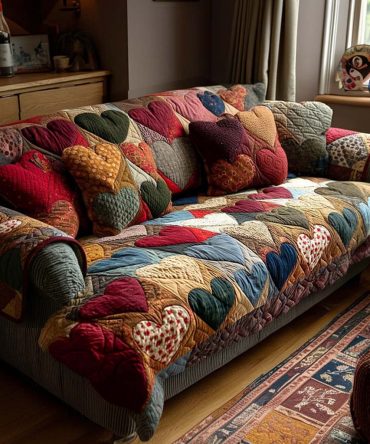Heart Dream Quilted Sofa Cover