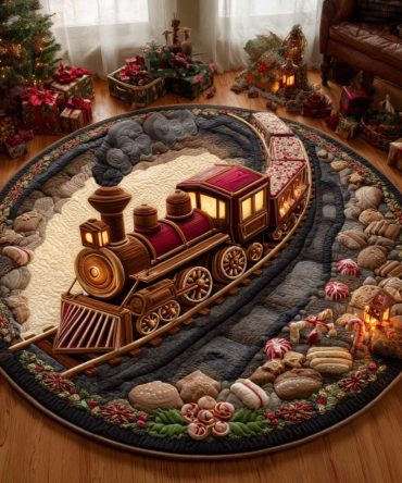 Hearthside Holiday Express Quilted Round Mat