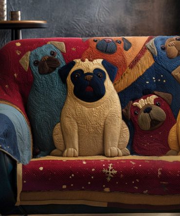 Hearthside Pugs Quilted Sofa Cover