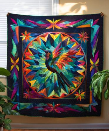 Heritage Hummingbird Quilted Blanket