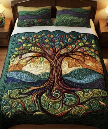 Heritage Tree 3-Piece Quilted Bedding Set